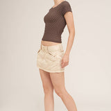 Polka Dot Reversible Cap Sleeve Top – Black