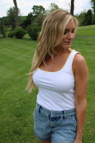 Jaidynn Rib Tank - White