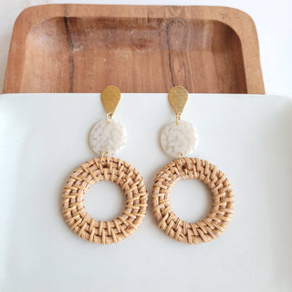 Lana Earrings - Dark Rattan // Resort, Jewelry