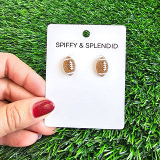 Glitter Football Studs // Game Day Earrings, Jewelry
