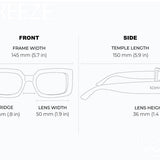 BREEZE AMBER Polarized Rectangle Square Fashion Sunglasses