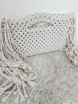 Macrame Clutch: Blush Avocado