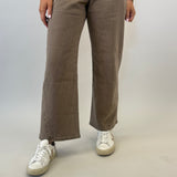 Pistola Kyra bowed wide leg jeans in brown with modern ankle-length cut