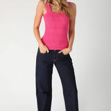 Deep Sea Blue Lace Textured Top