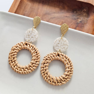 Lana Earrings - Dark Rattan // Resort, Jewelry