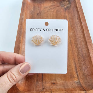 Seashell Studs - Pink Pearl // Earrings, Spring, Summer, Shell