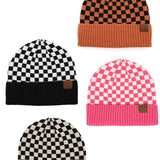 C.C Checkered Beanie: Oatmeal + Black