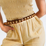 Suede Studded Belt