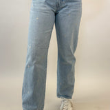 Pistola Lexi mid rise bowed straight jeans with star embroidered detailing