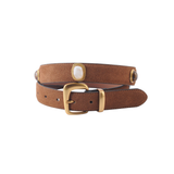Suede Gemstone Belt: Burgundy
