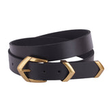 Boho Triangular Buckle Belt: Black