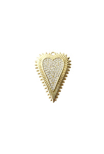 Two Tone Pave Heart Charm