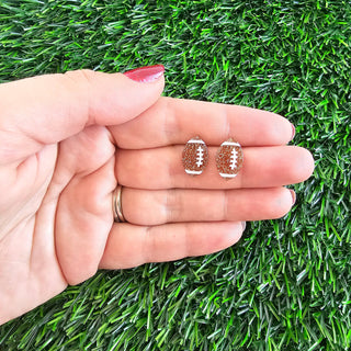 Glitter Football Studs // Game Day Earrings, Jewelry
