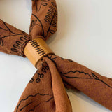 Naturally Dyed Leather Bolo Bandana Cuff: Dark brown