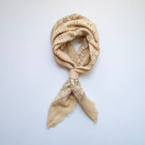 Oatmeal Classic Print Naturally Raw Silk Bandana -black ink