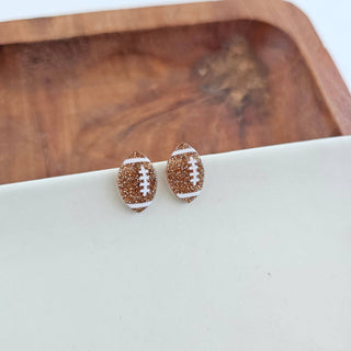 Glitter Football Studs // Game Day Earrings, Jewelry