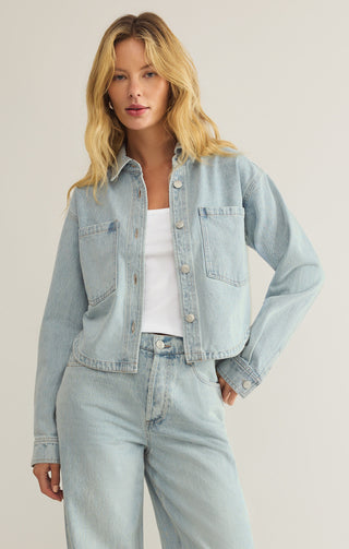 All Day Cropped Denim Jacket - Faded Indigo