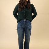 Classic medium-wash straight jeans featuring a high-rise waist and streamlined leg from Dear John.