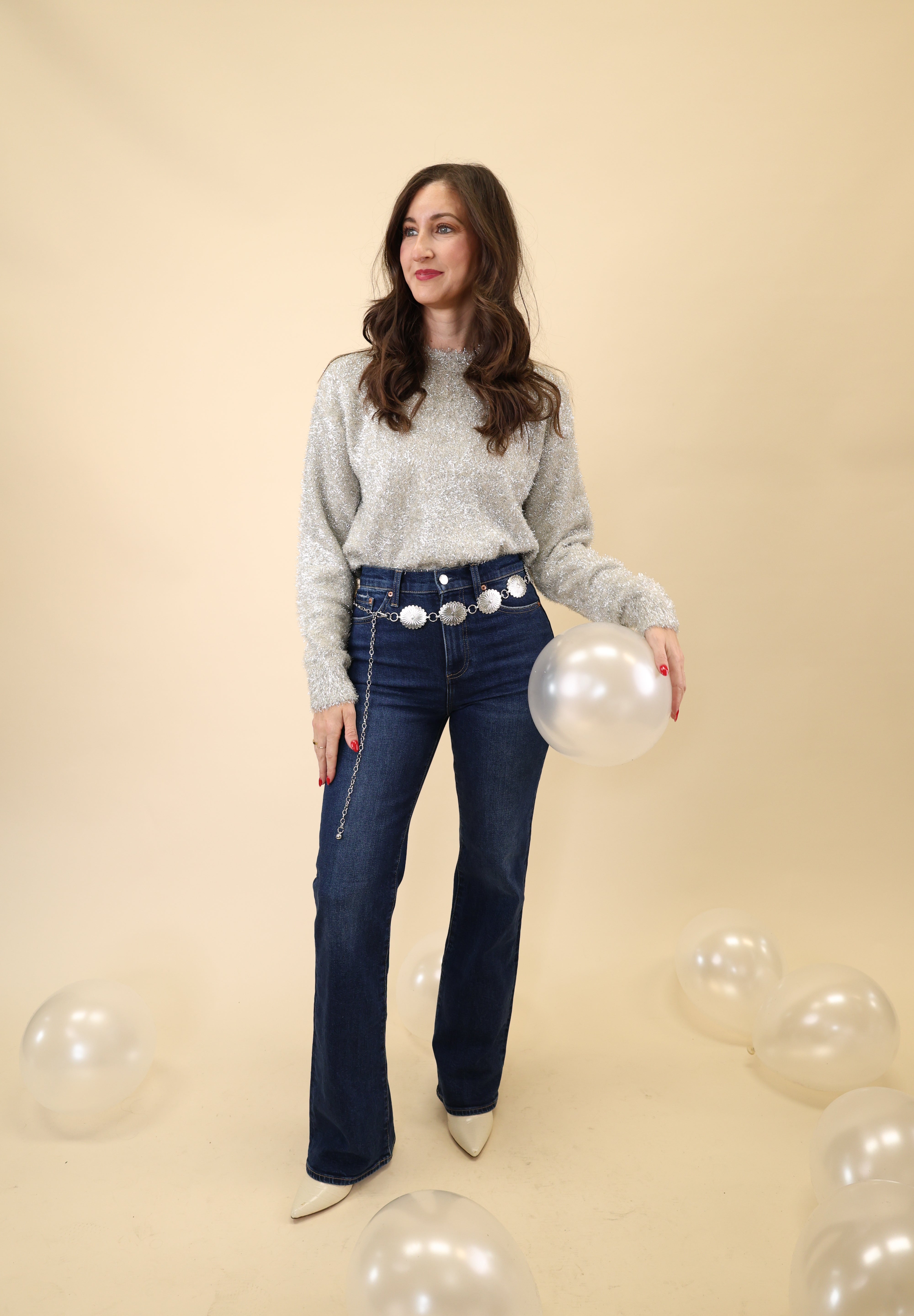 Lightweight crew-neck sweater with subtle metallic threading and long sleeves from Z Supply.