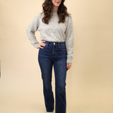 Dark indigo high-rise jeans from Pistola with a slim leg and modern bootcut finish.