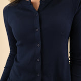 Luxe Rib Knit Button Down