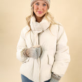 Pistola Donovan nylon puffer jacket in white with a hidden zipper closure and practical side pockets.