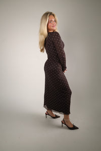 Eda Polka Dot Mesh Midi Skirt