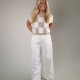Checker Knit Top