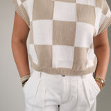 Checker Knit Top