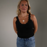 Eve Lace Tank - Black