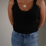 Eve Lace Tank - Black