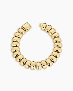 Gorjana Charlie Bracelet — 18k gold-plated design measuring 7 1/8” in length, featuring a sleek push-release closure for effortless, modern elegance.