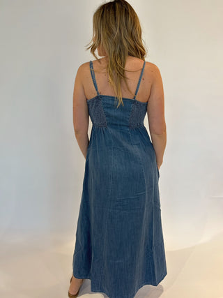 Angel Eyes Denim Midi Dress