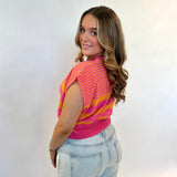 Eloan Knit Vest - Pink Striped