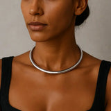 Azaria Cuff Necklace: Silver
