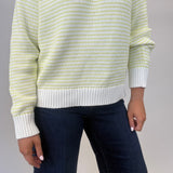 Pistola Aura crew neck sweater with relaxed fit and lime stripe accents