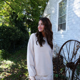 Frosted Pearl women’s sweater paired with denim for an effortless everyday boutique fashion look