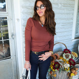 Second Skin fitted crew neck long sleeve top for women at Shear Boutique in Olney, MD