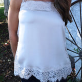 Women’s Frosted Pearl lace cami with feminine detailing and sleeveless silhouette at Shear Boutique Olney