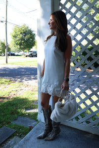 Meadow Muse Lace Mini Dress