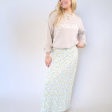 Women’s Z Supply Beach sweater in Natural Heather with long sleeves and relaxed fit, styled at Shear Boutique