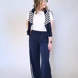 Z Supply high-rise straight-leg sweatpant in lightweight modal fleece with elastic waistband and drawcord