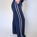 Z Supply Layover Track Pant featuring a high-rise waist, straight-leg fit, and soft modal fleece fabric