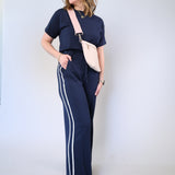 Z Supply Harbor Top in soft modal fleece with relaxed fit, crew neckline, and short sleeves