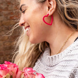 Heart Hoops - Hot Pink