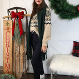 Model wearing oversized Z Supply Show Me The Way scarf in green, featuring a soft, warm knit perfect for layering.