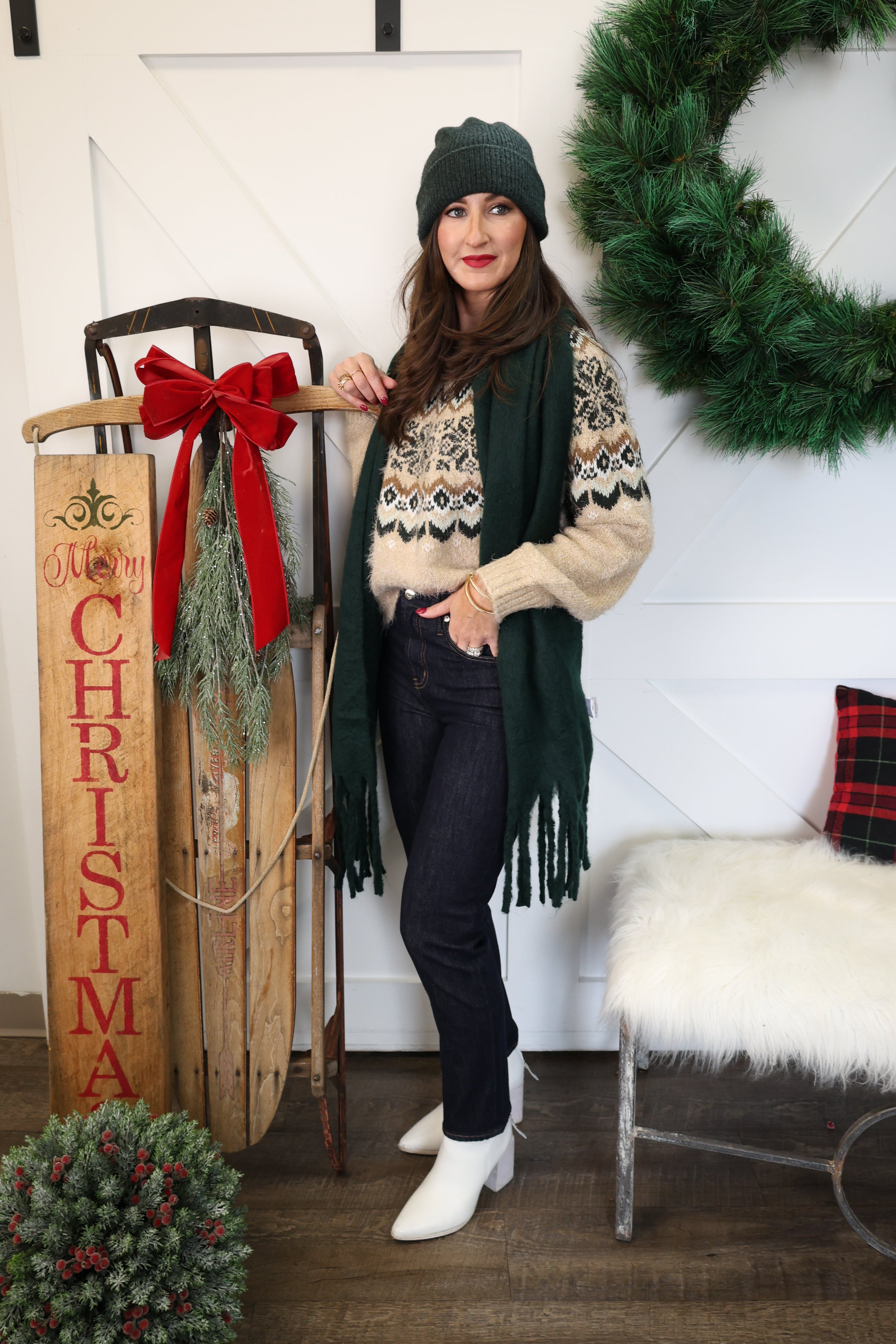 Black Z Supply Glacier beanie, showing fuzzy mohair blend and detailed knit pattern.