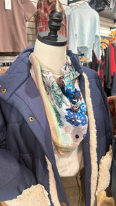 Floral Outline Painting Print Bandana Summer Scarf: Beige