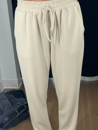 Scuba Drawstring Jogger - Cream