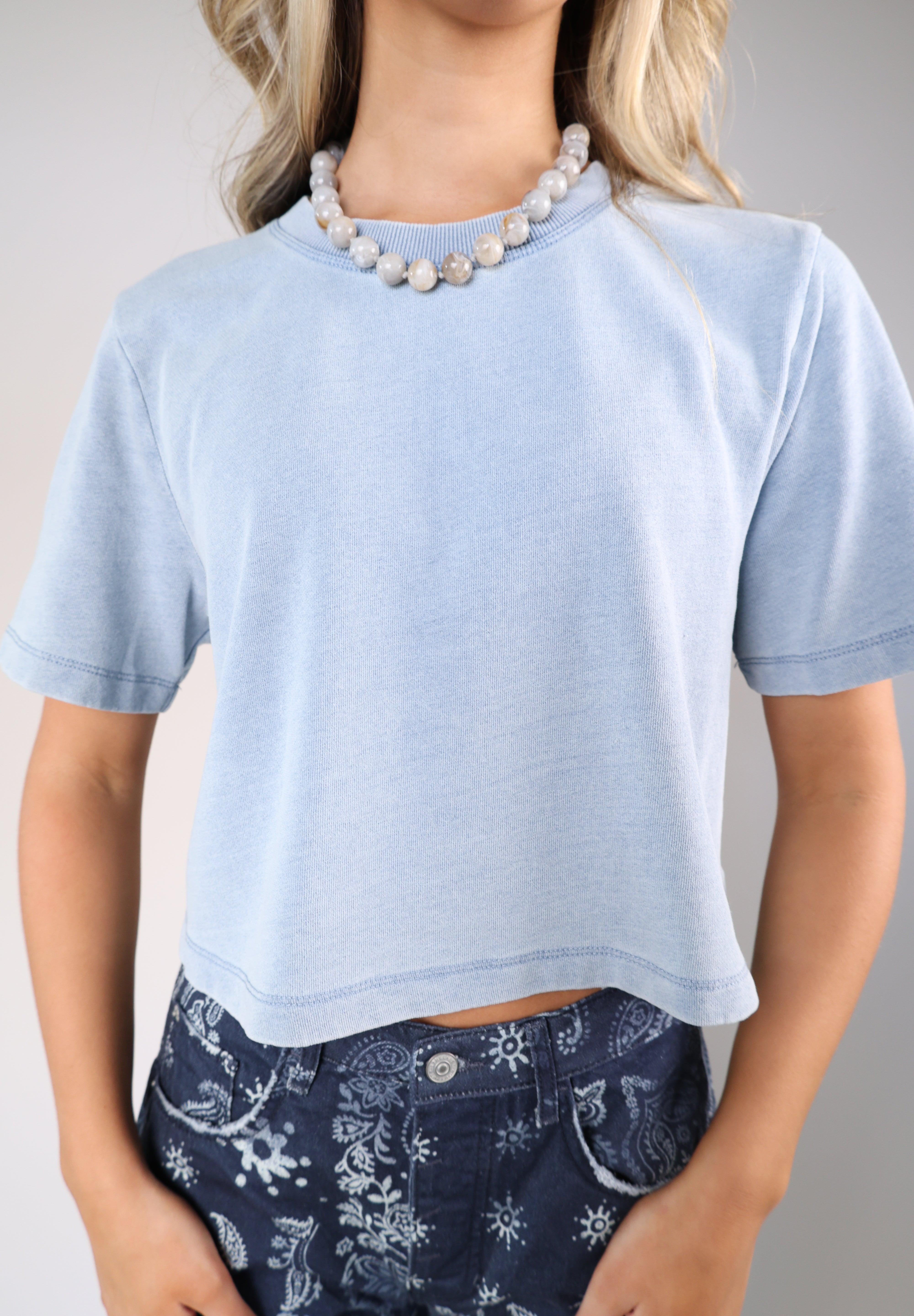 Z Supply Curran lightweight knit denim top styled as a comfortable everyday lounge outfit.